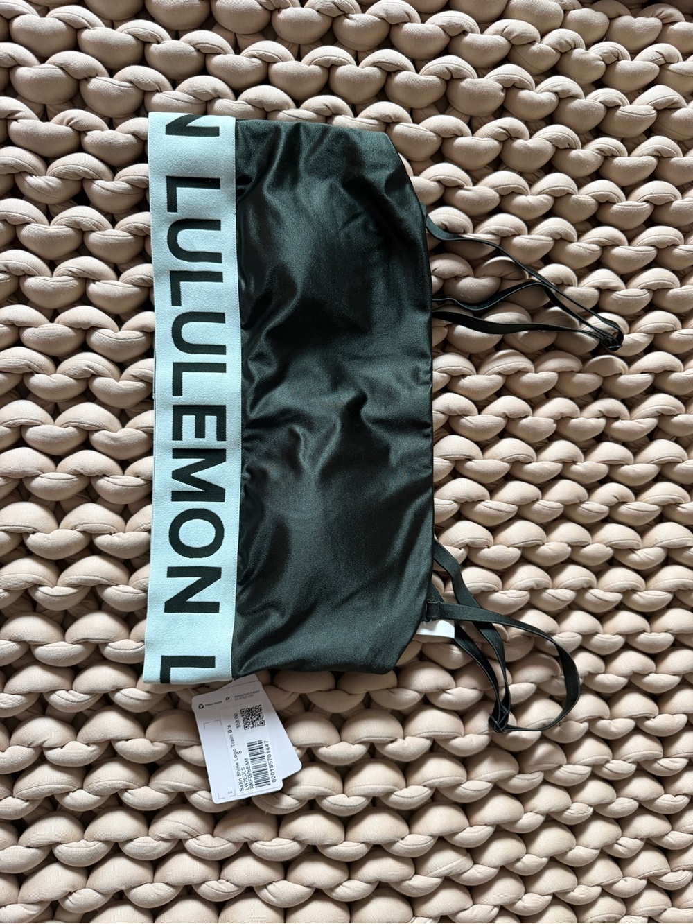 lululemon athletica satin shine logo bra top